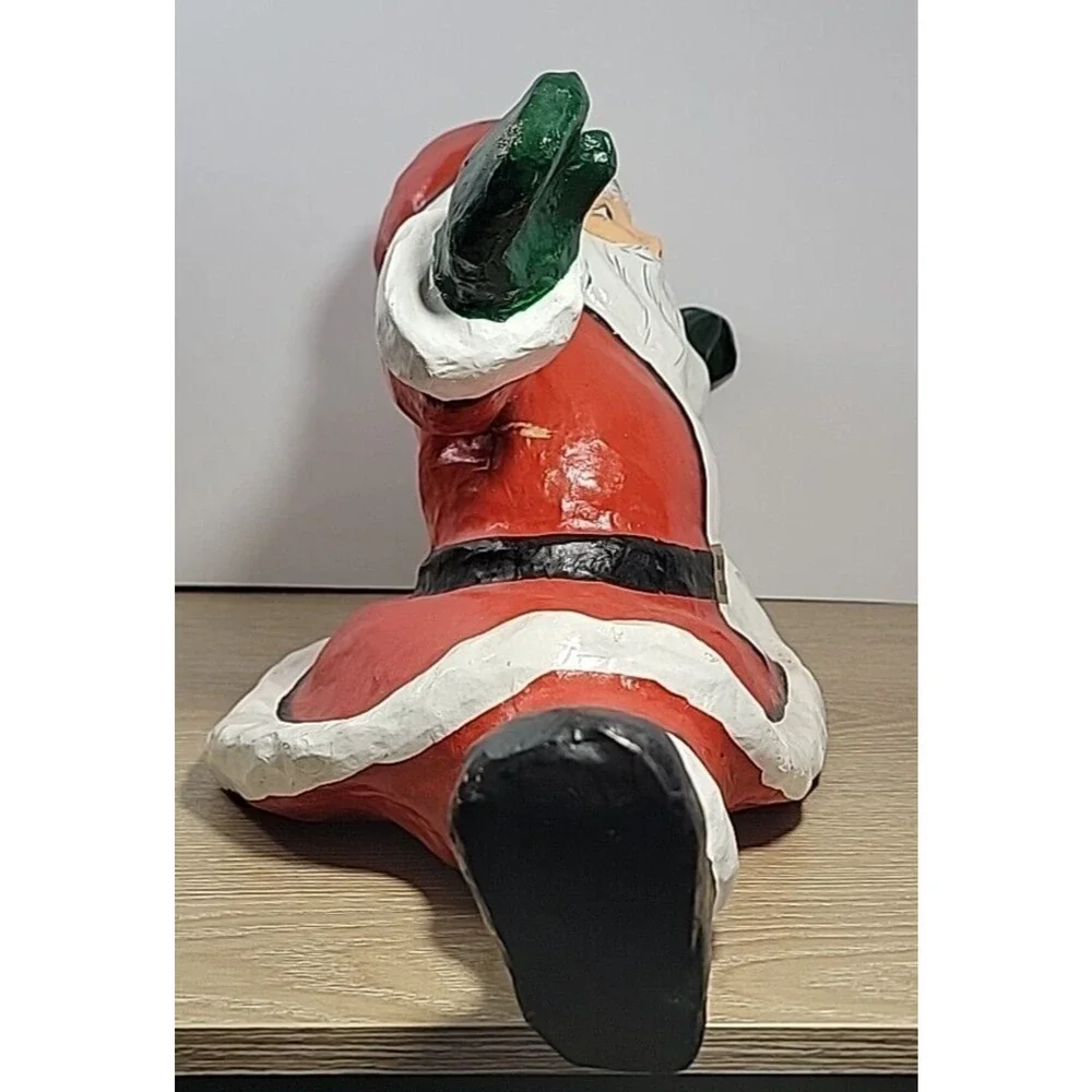 Large Vintage Paper Mache Hand painted Santa Claus‎ Christmas Decoration